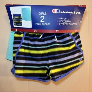 Champion 7/8 Two Pack of Girls Drawstring Athletic Shorts